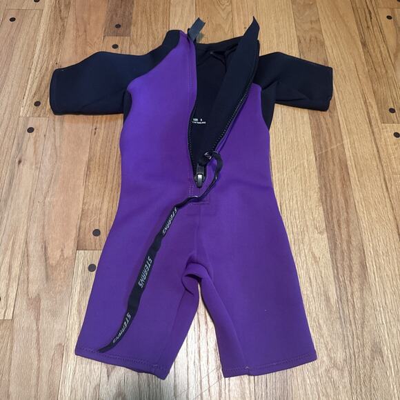 Stearns Kids Small Short Sleeve Wetsuit Purple Child Water Skiing Tubing Snorkel - Picture 6 of 7